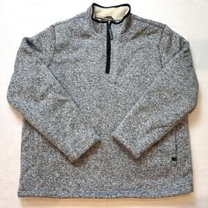 Orvis Sherpa Lined Fleece 1/4 Quarter Zip Mens XXL Gray Pullover Sweater Thick